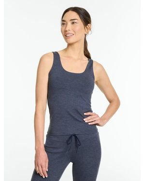 Talbots Studio Stretch Built-in Bra Sleeveless Tank Top - Blue