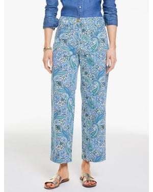 Talbots Straight Crop Trousers - Blue