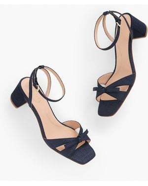 Talbots Lily Raffia Block Heel Sandals - Blue