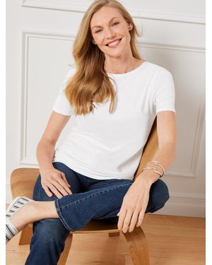Talbots Pima Short Sleeve Crewneck T-shirt - White