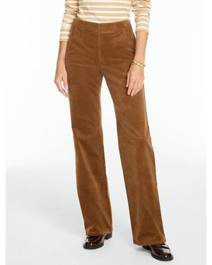 Talbots Stretch Corduroy Flare Leg Pull-on Trousers - Brown
