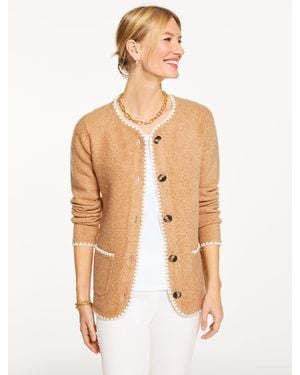 Talbots Crewneck Cardigan Jumper - White