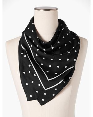 Talbots Garden Dot Square Scarf - Black