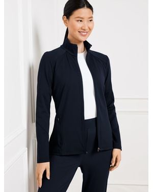 Talbots Performance Interlock Full-zip Jacket - Blue