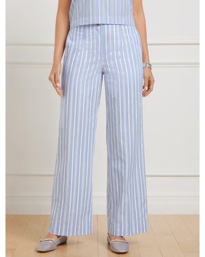 Talbots Wide Ankle Fresh Poplin Pants - Blue