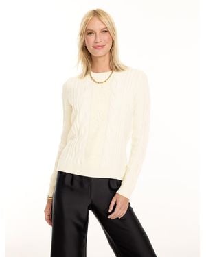 Talbots Lace Cable Knit Sweater - Natural