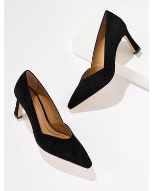 Talbots Kaylee Suede Flare Heel Pumps - White