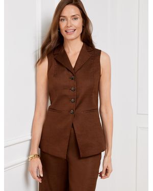 Talbots Linen Blend Vest - Brown