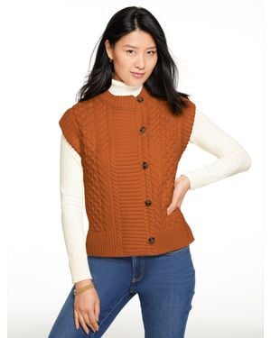 Talbots Cable Knit Jumper Vest - Blue