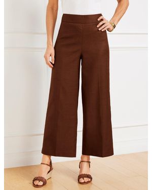 Talbots Wide Crop Linen Blend Pants - Brown
