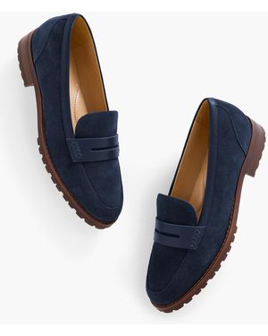 Talbots Cassidy Suede Penny Loafers - Blue