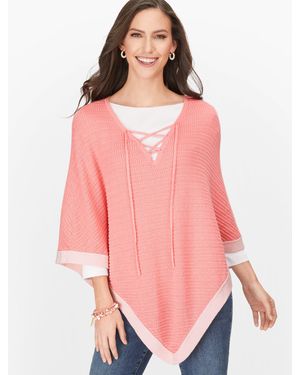 Talbots Lace-up Poncho - Pink