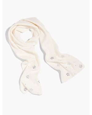 Talbots Snowflake Embellished Soft Knit Scarf - Natural