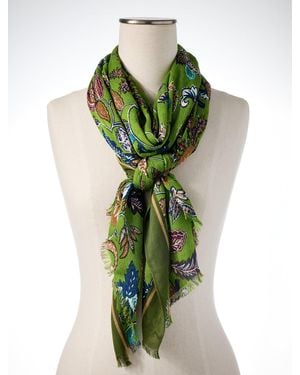 Talbots Western Poppy Oblong Scarf - Green