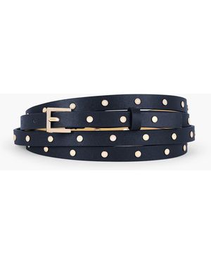 Talbots Studded Double Wrap Leather Belt - Blue