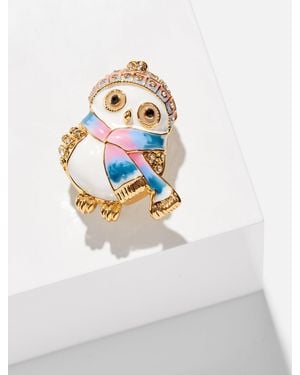 Talbots Outfitted Owl Brooch - White