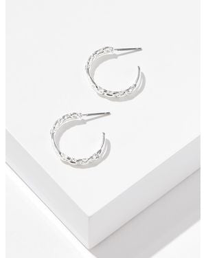 Talbots Delicate Chain Hoop Earrings - White