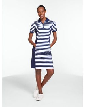 Talbots Upf 50+ Piqué Half-zip Polo Dress - Blue
