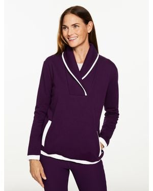 Talbots Cosy Cloud Shawl Collar Pullover Jumper - Purple