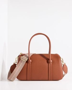 Talbots Lexington Pebble Leather Satchel - Brown