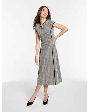 Talbots Herringbone Fit & Flare Midi Dress - Multicolour