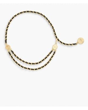 Talbots Draped Leather Chain Belt - Metallic