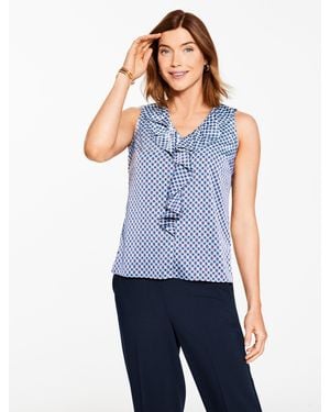 Talbots Ruffle Shell Sweater - Blue