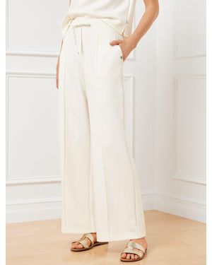 Talbots Airknit Stretch Wide Leg Trousers - Natural