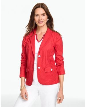 Talbots Stretch Linen Blazer - Red