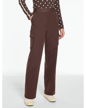 Talbots Woven Wide Leg Cargo Trousers - Brown