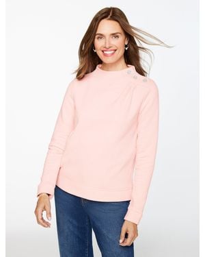 Talbots Jewel Button Shoulder Sweatshirt - Blue