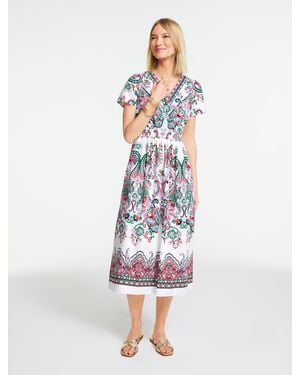 Talbots Modern Poplin Midi Dress - White