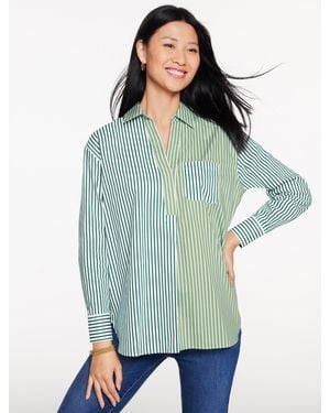 Talbots Poplin Top - Green