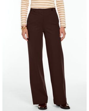 Talbots Polished Ponte Wide Leg Pants - Brown