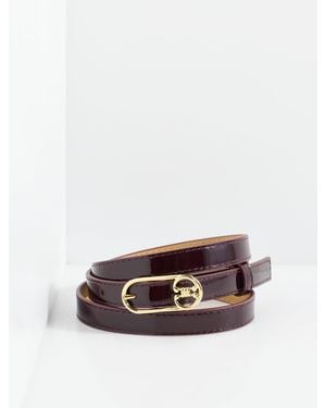 Talbots Slim Leather Belt - White