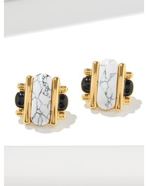 Talbots Vichy Stud Earrings - Metallic