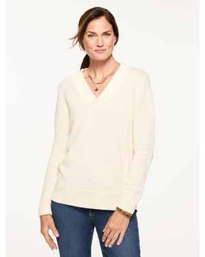 Talbots V-neck Sweater - White