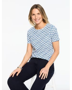 Talbots Short Sleeve Crewneck T-shirt - Blue