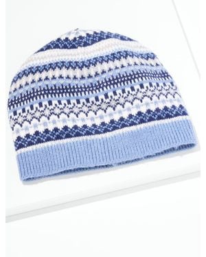 Talbots Chic Fair Isle Hat - Blue
