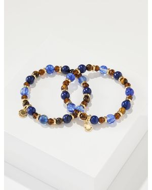 Talbots Bead Collection Stretch Bracelet Set - Blue