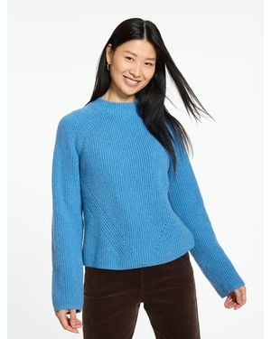 Talbots Shaker Knit Crewneck Jumper - Blue