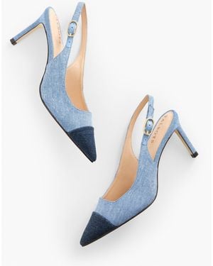 Talbots Elena Denim Slingback Pumps - Blue