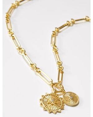 Talbots Deco Heirloom Charm Necklace - Metallic