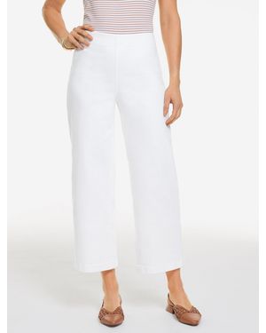 Talbots Wide Crop Pull-on Travel Jeans - White