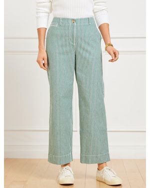Talbots Wide Ankle Twill Pants - Green