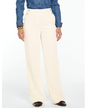 Talbots Corduroy Wide Leg Sailor Pants - White