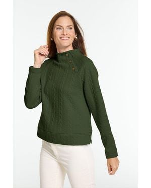 Talbots Button Shoulder Sweatshirt - Green