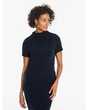 Talbots Knit Kit Cowl-neck Top - Blue