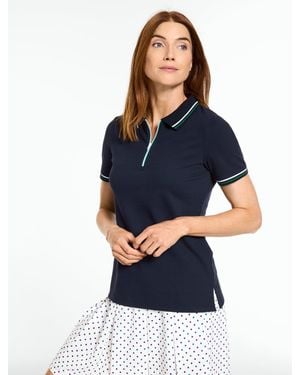 Talbots Upf 50+ Piqué Short Sleeve Polo - Blue
