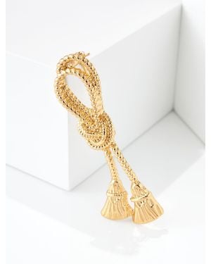 Talbots Rope Tassel Brooch - White